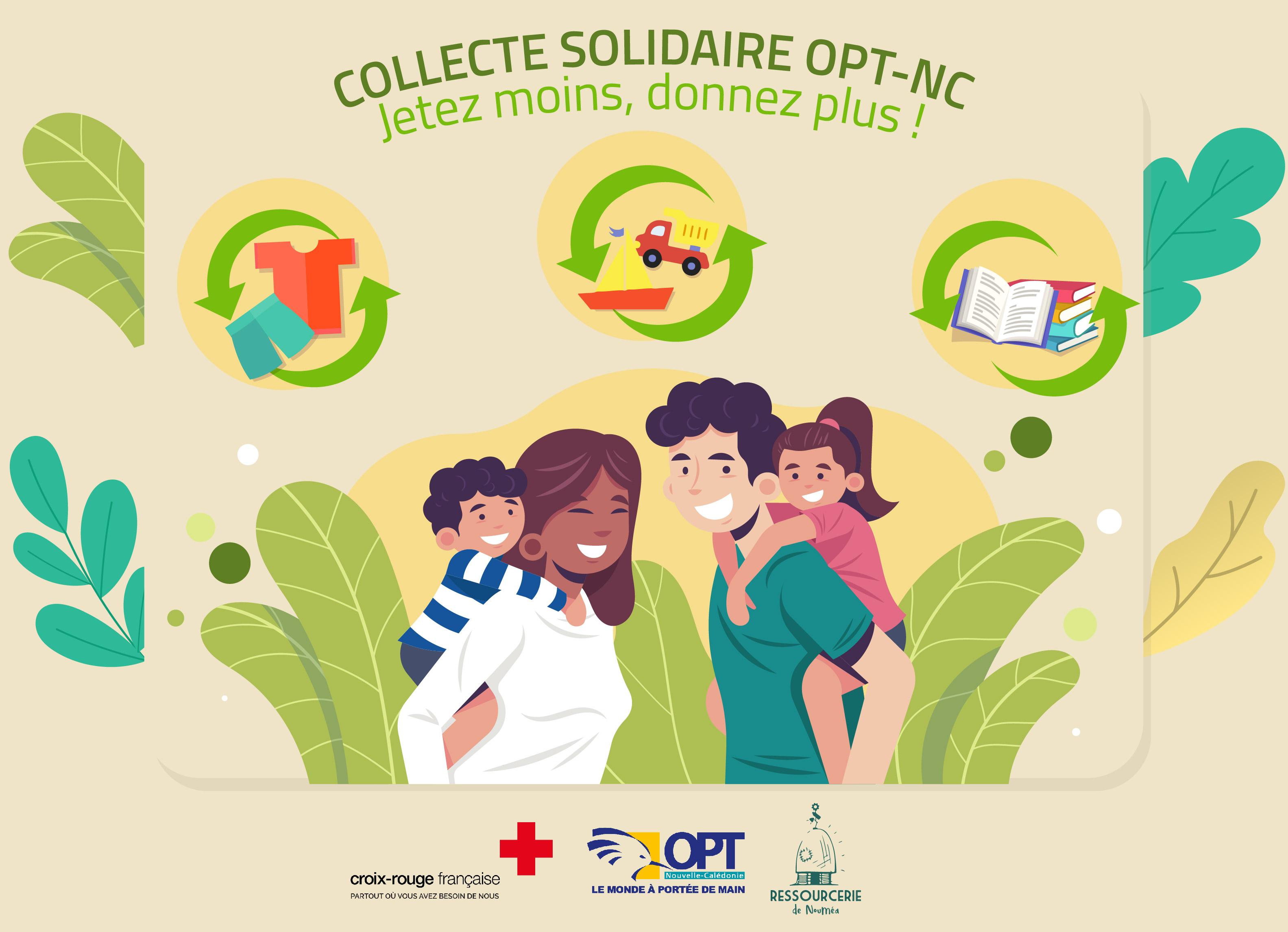 Visuel de la collecte solidaire OPT-NC