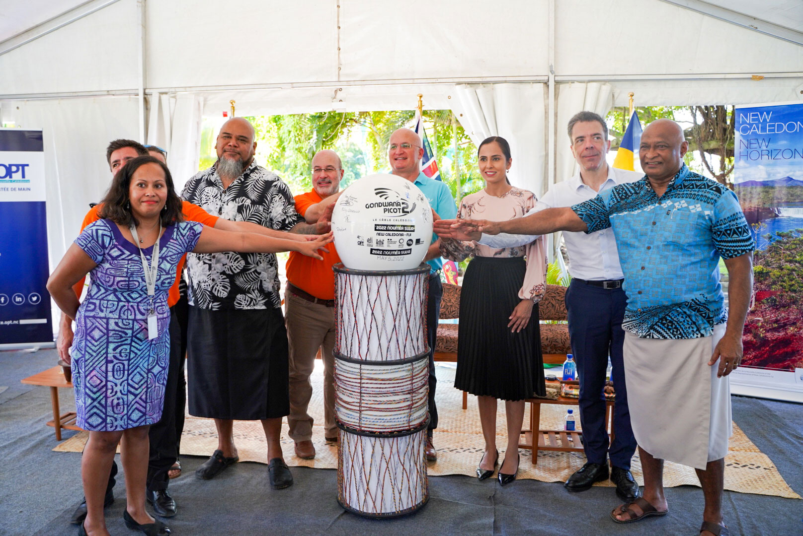 cérémonie d'inauguration du câble sous-marin à Fidji