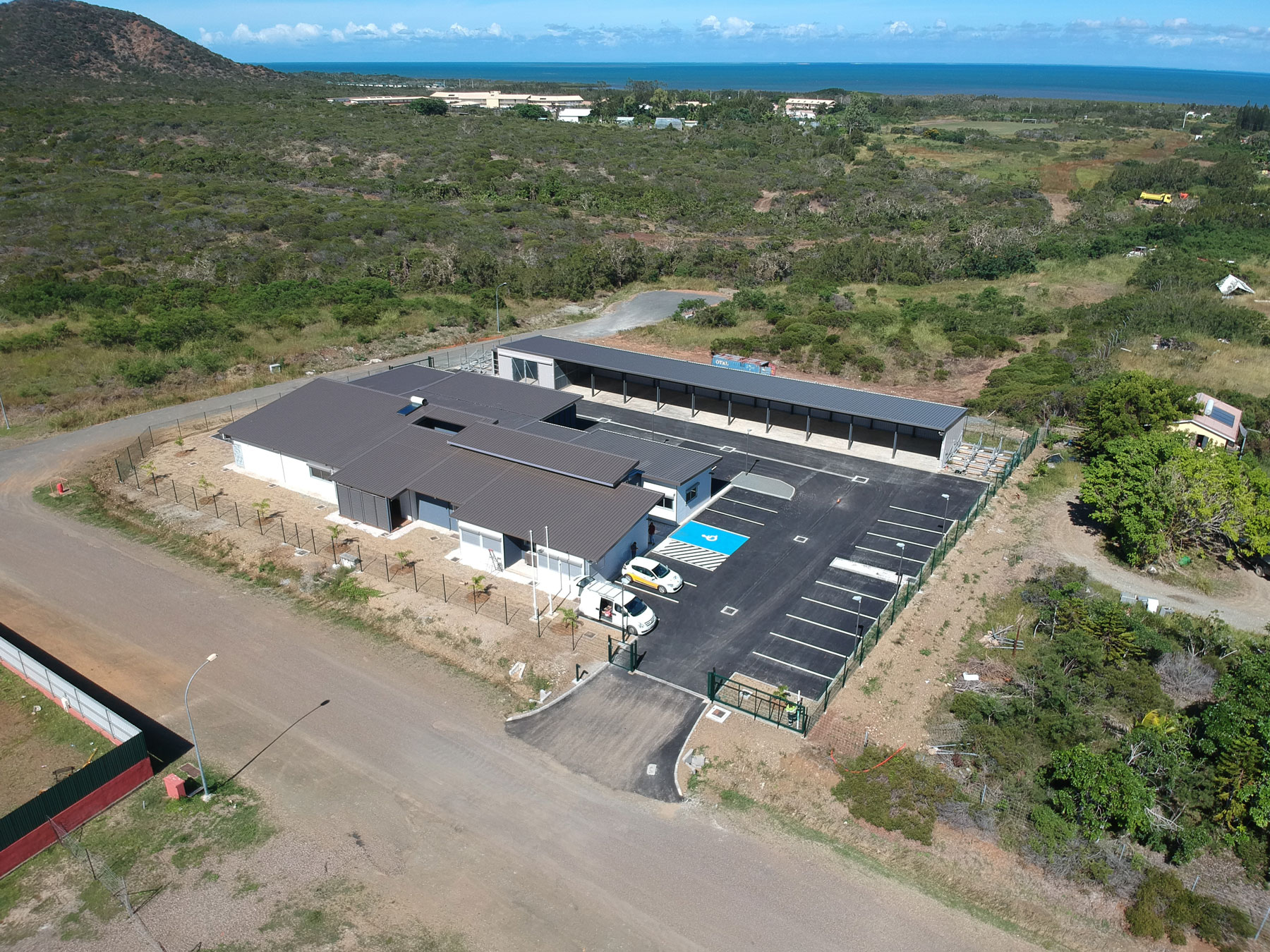 Aerial view of the new Technical Support Unit in Koumac